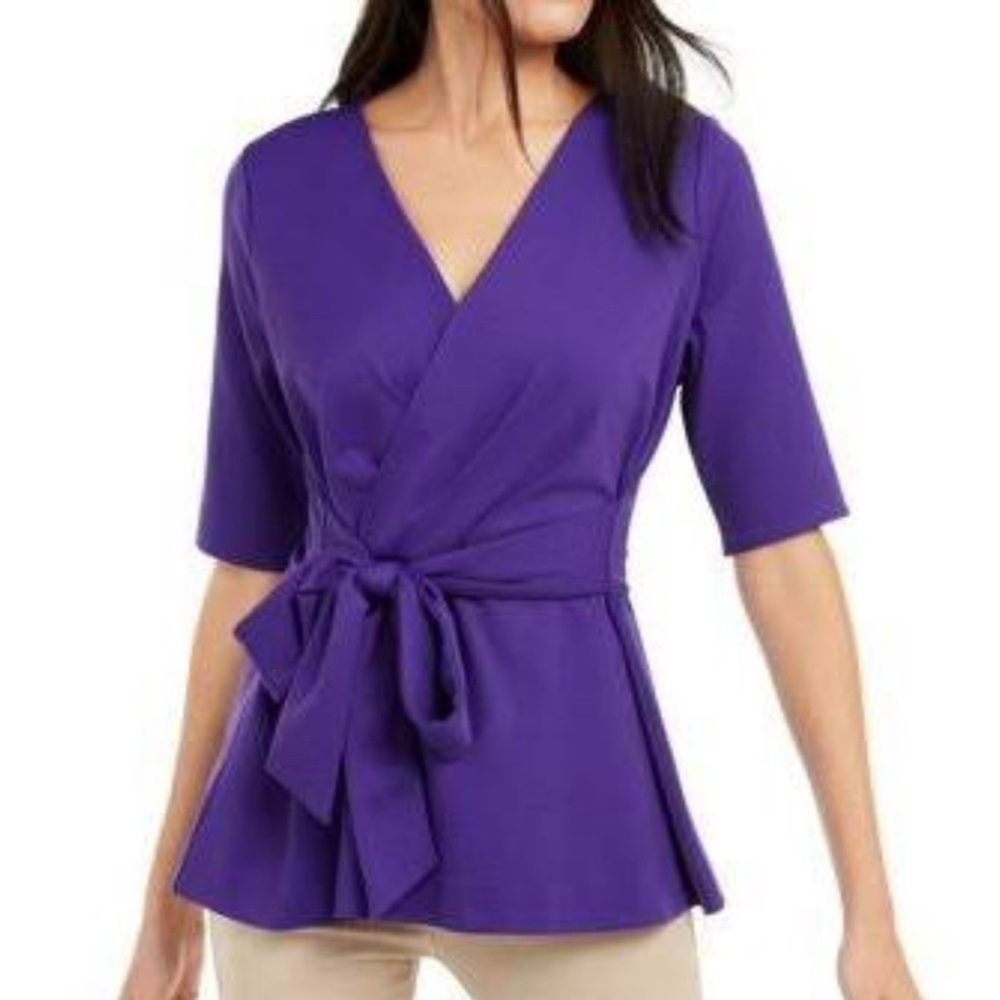 Gorgeous Alfani Purple Wrap Top